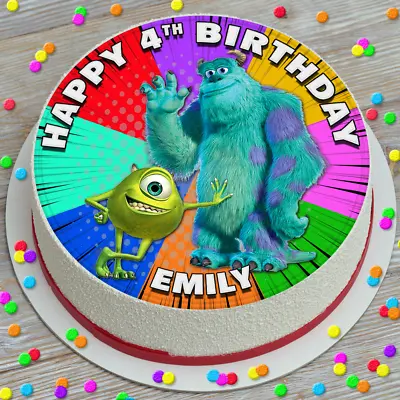 £3.39 • Buy Monsters Inc Birthday Personalised Edible Cake Topper & Cupcake Toppers Sv913