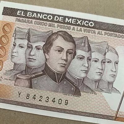 1985 Mexico Paper Money 5000 Pesos Cadets Heroes Mexican Currency Banknote • $39.95