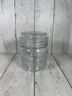 Vintage Porch Kitchen Light Globe Cylinder Ribbed Dome Cover Farmhouse Decor • $12.95