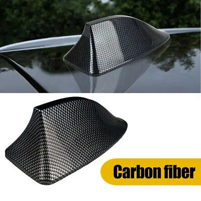 1x Black Carbon Fiber Shark Fin Car Roof Antenna Radio FM/AM Signal Aerial Parts • $16.68