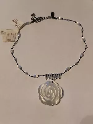 Dabby Reid Nordstrom  Rose Flower  Crystal Necklace 16 -18.5  Beaded • $21.99