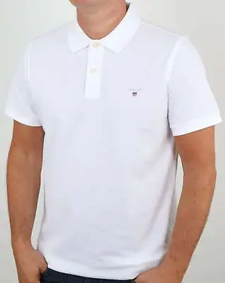 £59 • Buy Gant Rugger Pique Polo Shirt In White - Soft Premium Cotton, Short Sleeve