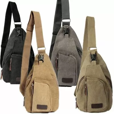 Men Small Chest Bag Pack Travel Shoulder Sling Backpack Crossbody Outdoor Sports • $19.37