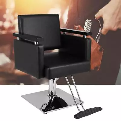 Adjustable Hydraulic Barber Hair Salon Chair Hairdressing Beauty Office Black UK • £105.99