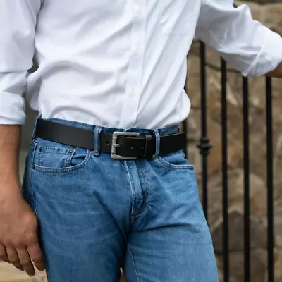 Pathfinder Black Leather Belt By Nickel Zero® With Nickel Free Buckle • $35.95