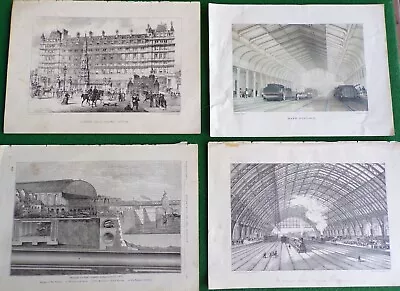 10 Antique Prints Related To Railways • £6.50