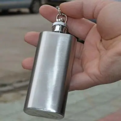 2oz Mini Stainless Steel Hip Flask Alcohol Flagon Keychain Flask Vintage Flask • $3.99