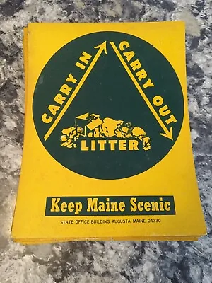 Vintage Cardbord Sign Carry In Carry Out Keep Maine Scenic • $12