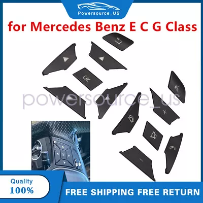 Black Steering Wheel Button Trim For Mercedes Benz SL65 A45 A180 A200 C63 2015 • $15.19