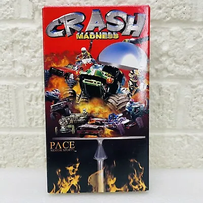 HTF‼ VTG‼ Crash Madness VHS Pace Motor Sports 1998 Big Monster Trucks • VGUC‼ • $11.95