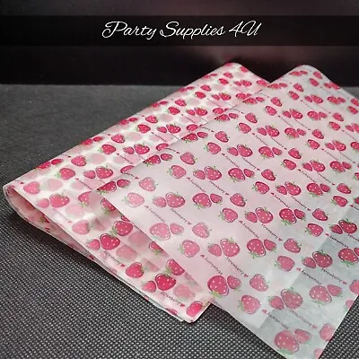 £2.99 • Buy Strawberry Greaseproof Paper Food/Wax/Sandwich/Wrapping/Tea Party/Cakes X10