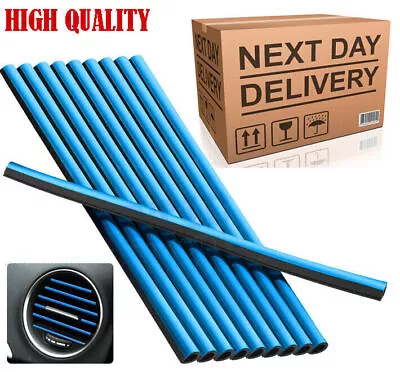 10x Car Auto Accessories Air Conditioner Air Outlet Decoration Strip Cover Blue • £2.59