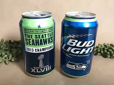 $10 • Buy 2 Bud Light Seattle Seahawks Super Bowl 2013 Collectible Beer Cans ~  EMPTY