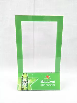 New Heineken Beer 8 X5  Clear & Green Acrylic Cafe Bar Table Top Menu Ad Holder • $5