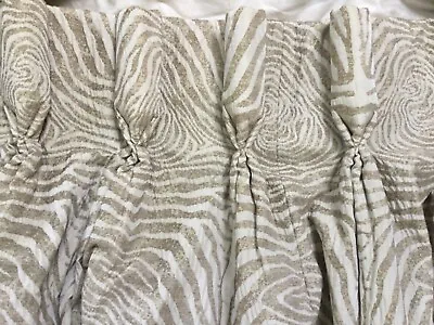 Huge ZOFFANY Sahara Curtains TAUPE Lined And Interlined APPROX W 114  L 88  MTM • £499