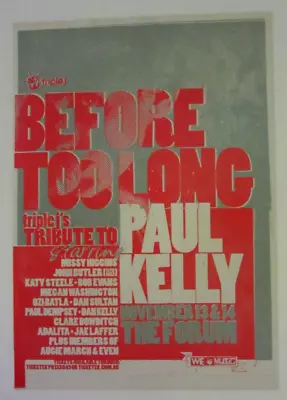 Paul Kelly Tribute Concert Original Tour Poster • $55