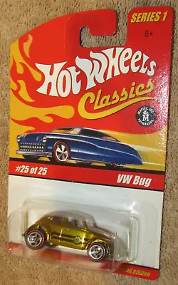 2004 Hot Wheels Classics Series 1 VW Bug Volkswagen Beetle Metallic Gold • $17.99