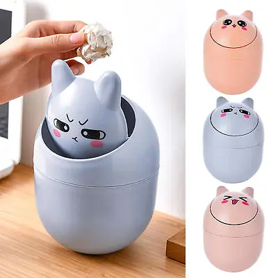 Car Mini Cat Trash Can Compact Trash Bin For Desk Small Garbage Container • $10.02