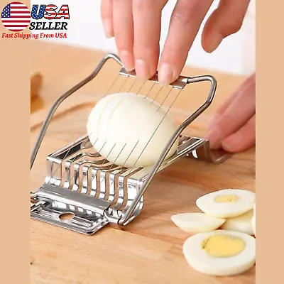 Egg Cutter Stainless Steel Hard Boiled Eggs & Vegetable Slicer For Kitchen Tools • $4.94