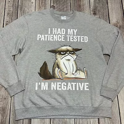 I Had My Patience Tested I'm Negative Cat Funny  Gray Long Sleeve Fleece Sweater • $16.99