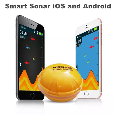 Wireless Sonar Fish Finder Connect Your Phone Bluetooth Fishing Water Depth GPS • $93.33