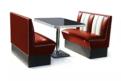 Retro 50s Diner Furniture Kitchen Table Restaurant  Bench Booth Seating Ruby • £2290