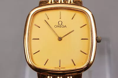 [Exc+5] Vintage Omega De Ville 5J Gold Square Quartz Men's Watch From JAPAN • $279.90