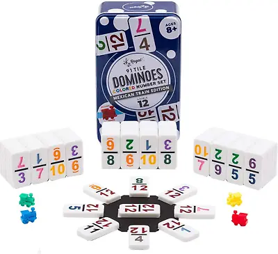 Mexican Train Game Set With Hub 91 Numbered Domino Tiles  Double 12 Dominoes US  • $26.44