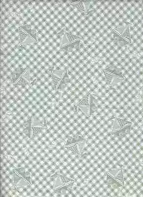 Mint Green White Check Sailboat Pull Along Toddlers Toy Cotton Flannel Fabric • $6.95