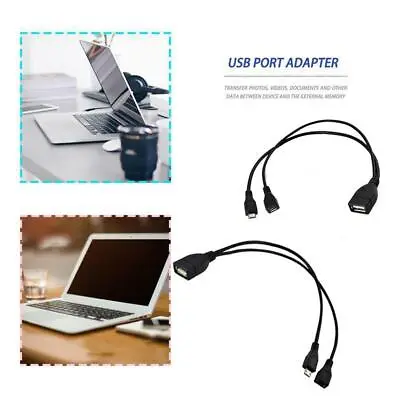 Micro USB Host OTG Cable With Female To Micro Male USB Power Adapter Phone B0B2 • £2.30