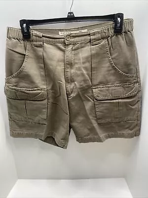 Savane Mens Cargo Shorts Size 36 Brown Utility Elastic Waist Flat Front • $20