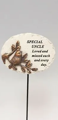 Special Uncle Christmas Memorial Robin Bird Love Tribute Stick Garden Remembranc • £6.99