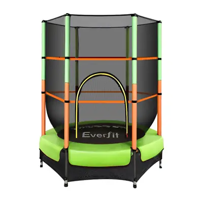 $104.99 • Buy Everfit Trampoline 4.5FT Kids Trampolines Cover Safety Net Pad Ladder Gift Green