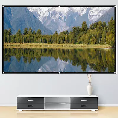 Projector Screen 16:9 Anti-Light Anti-Crease 4K HD 60-130 Inch Foldable Portable • $23.79