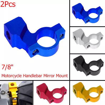 7/8'' Motorcycle Bike Handlebar Rearview Mirror Mount Bracket Clamp 10mm Thread • $5.87