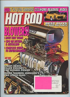 Hot Rod Magazine August 1993 Blowers '66 Ford '57 Chevy Street Hemi • $9.99
