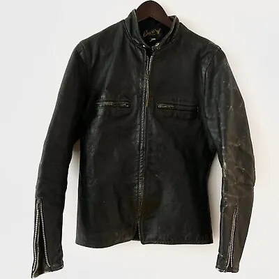 1950s Buco J-100 Vintage Leather Motorcycle Jacket Cafe SteerHide 50s Black 36 • $1695