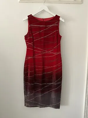 £19.99 • Buy Renato Nucci Ladies EU40 Red Sleeveless Velvet Bodycon Dress..VGC