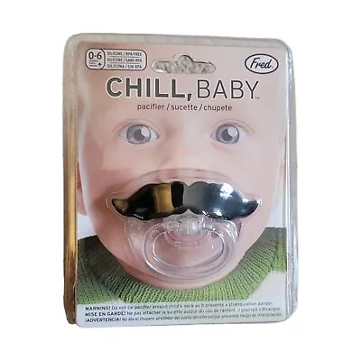 New Fred  Chill Baby  Mustache Pacifier 0-6+ Months Silicone BPA-Free NEW • $9.50