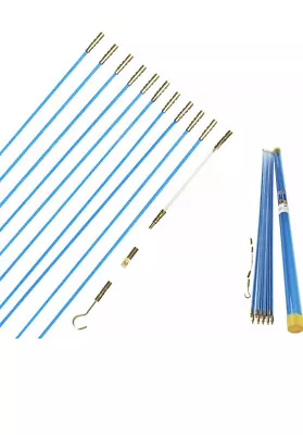 10 Long 1M Electricians Cable Access Kit Puller Rods Wires Draw Push Pull • £12.49