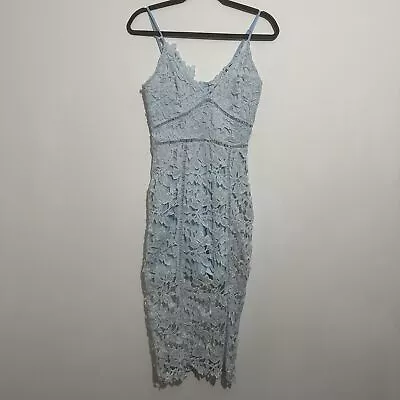 Quiz Blue Bodycon Dress Size 8 Midi Polyester • £27