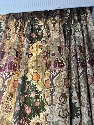 Victorian Arts & Crafts Designer Vintage Liberty Melbury French Pleat Curtains • £395