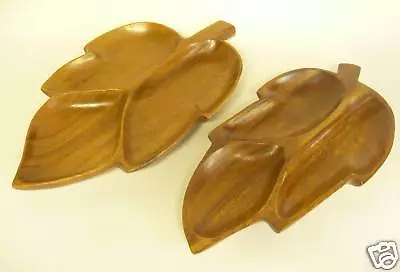 2 Vintage HAWAII WOOD  BOWLS Monkeypod KOA  LUAU  TIKI BAR • $15.95