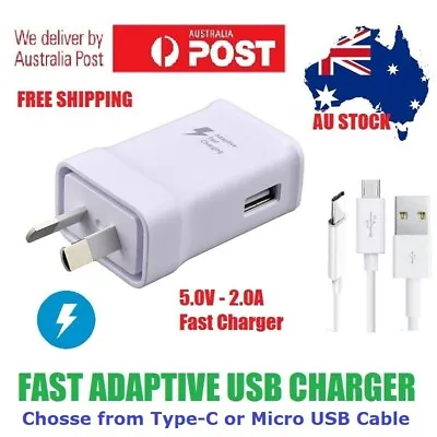 $4.88 • Buy Genuine SAMSUNG Adaptive Fast Charger Adapter And A+ USB Cable - FREE AU POST