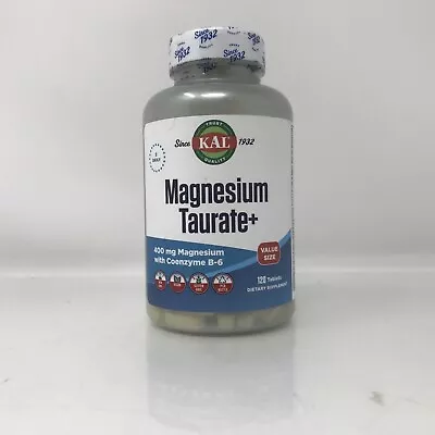 KAL Magnesium Taurate + 400 Mg Coenzyme B-6 120 Tablets Exp 02/2027 • $17.49