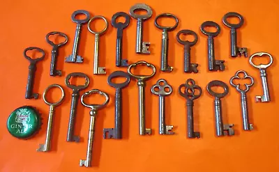 Lot Of 20 Vintage Open Barrel Skeleton Keys Bow Fancy Ornate Dresser Antique Y5m • $45