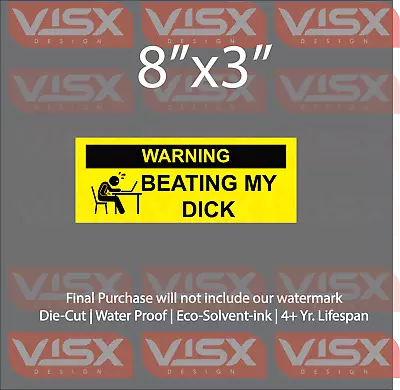 $3.90 • Buy Warning Beating My Dick Bumper Sticker Funny JDM Figure Jacking Off Porn Penis
