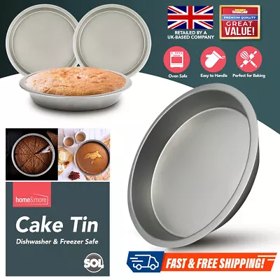 4 Round 8 Inch Cake Tin 20cm | 3.5cm Deep Base Baking Pan Tray Victoria Sandwich • £9.99