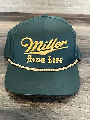 AMERICAN NEEDLE Miller High Life Beer Hat Cap Snapback Green Yellow Rope Trim! • $25