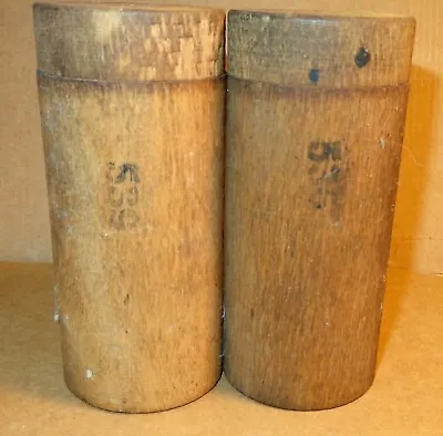 2 Old Vintage Round Wood Canisters + Lids 536 539 Civil War Medical Needle Cases • $91.95